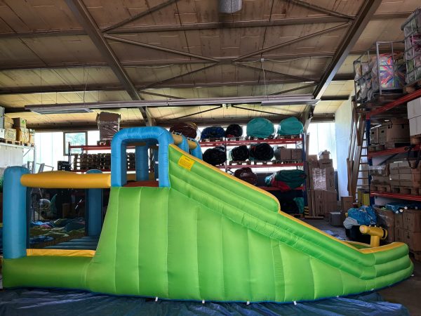 HÜPFBURG ZWEI RUTSCHEN UND ZWEI POOLS GRUEN – Bild 4